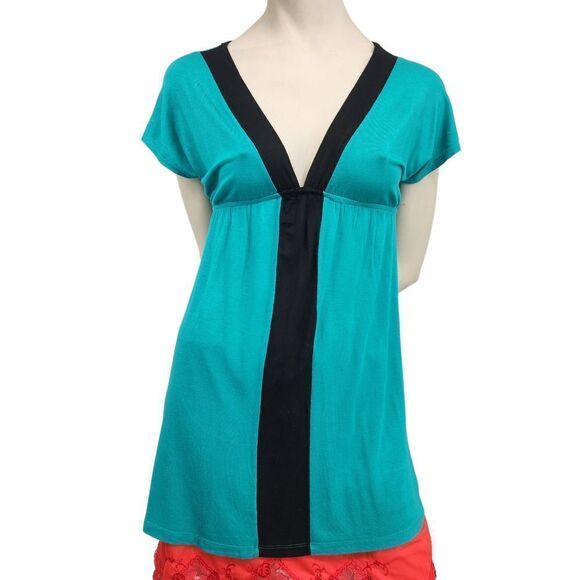 Rue 21 Short Sleeve Tunic Pullover V-Neck Top - Picture 1 of 9